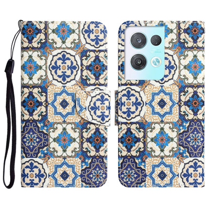 Colored Drawing Leather Phone Case, For OPPO Reno8 Pro