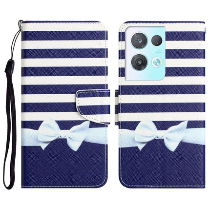 Colored Drawing Leather Phone Case, For OPPO Reno8 Pro