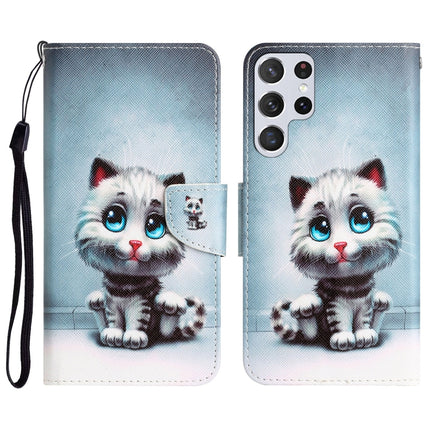Colored Drawing Leather Phone Case, For Samsung Galaxy S23 Ultra 5G