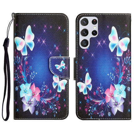 Colored Drawing Leather Phone Case, For Samsung Galaxy S23 Ultra 5G