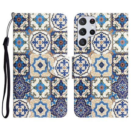 Colored Drawing Leather Phone Case, For Samsung Galaxy S23 Ultra 5G