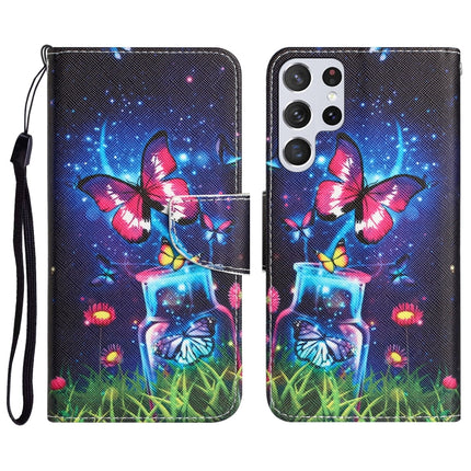 Colored Drawing Leather Phone Case, For Samsung Galaxy S23 Ultra 5G