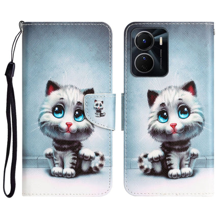 Colored Drawing Leather Phone Case, For vivo Y16