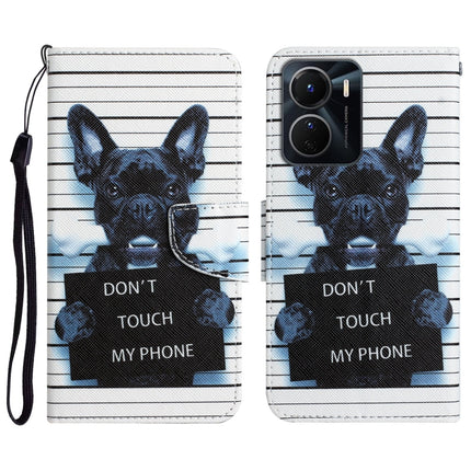 Colored Drawing Leather Phone Case, For vivo Y16