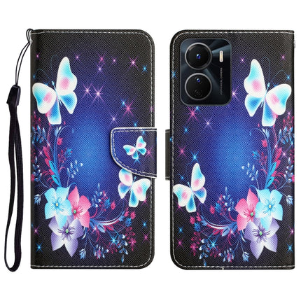 Colored Drawing Leather Phone Case, For vivo Y16