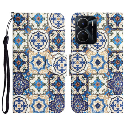 Colored Drawing Leather Phone Case, For vivo Y16