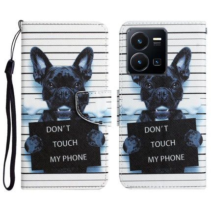 Colored Drawing Leather Phone Case, For vivo Y22s