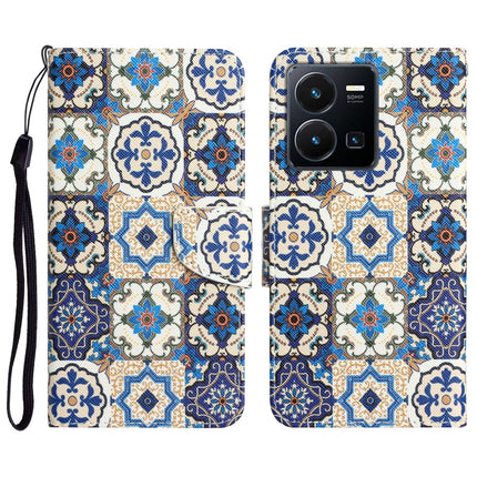 Colored Drawing Leather Phone Case, For vivo Y22s