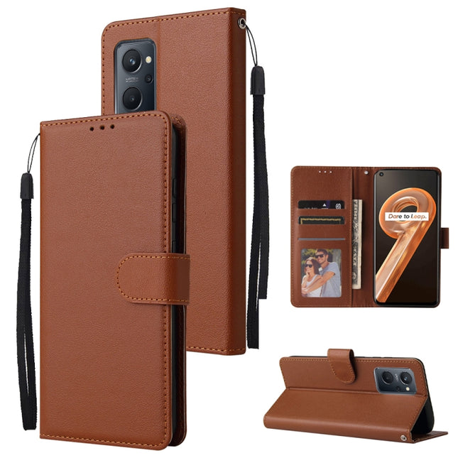 Multifunctional Horizontal Flip Leather Case with Three Card Slot, For Realme 9i, For Realme 8i, For Realme C21Y / C25Y