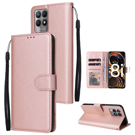 Multifunctional Horizontal Flip Leather Case with Three Card Slot, For Realme 9i, For Realme 8i, For Realme C21Y / C25Y