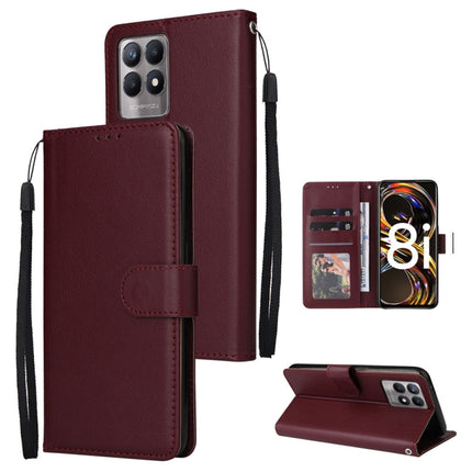 Multifunctional Horizontal Flip Leather Case with Three Card Slot, For Realme 9i, For Realme 8i, For Realme C21Y / C25Y