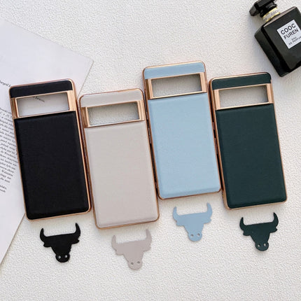 Waves Series Nano Electroplating Genuine Leather Phone Case, For Google Pixel 6, For Google Pixel 6 Pro, For Google Pixel 6a, For Google Pixel 7, For Huawei Enjoy 50 4G