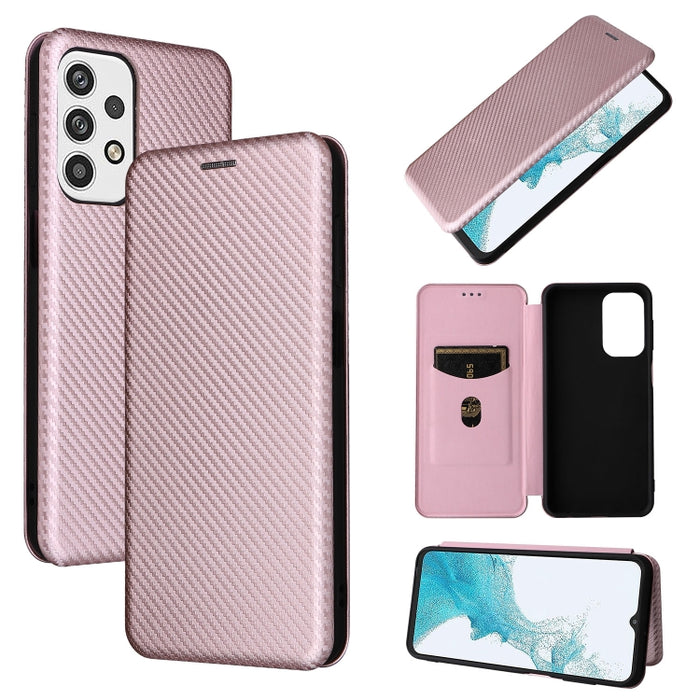 Carbon Fiber Texture Leather Phone Case, For Samsung Galaxy A23 4G Global