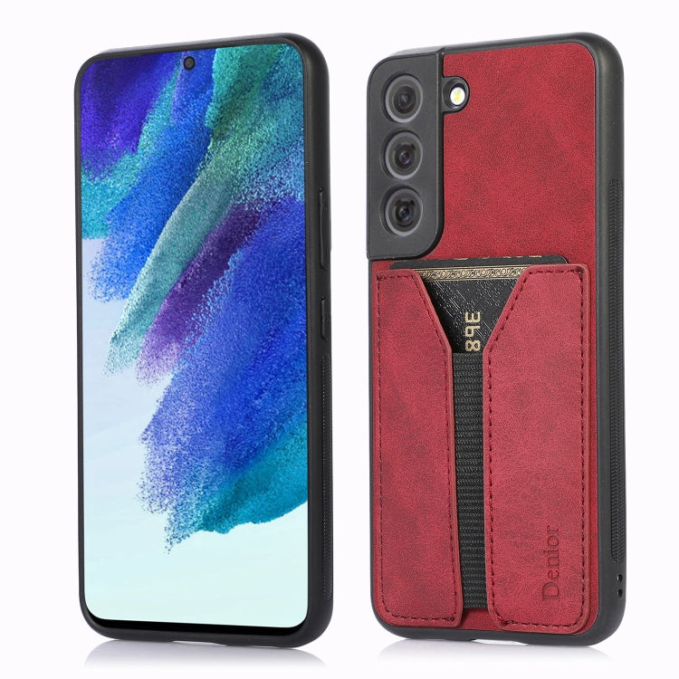 Denior DV Elastic Card PU Back Cover Phone Case, For Samsung Galaxy S22 5G, For Samsung Galaxy S22+ 5G, For Samsung Galaxy S22 Ultra 5G, For Samsung Galaxy S21 5G, For Samsung Galaxy S21+ 5G, For Samsung Galaxy S21 Ultra 5G
