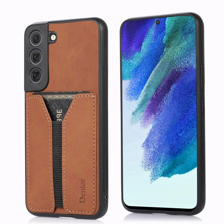 Denior DV Elastic Card PU Back Cover Phone Case, For Samsung Galaxy S22 5G, For Samsung Galaxy S22+ 5G, For Samsung Galaxy S22 Ultra 5G, For Samsung Galaxy S21 5G, For Samsung Galaxy S21+ 5G, For Samsung Galaxy S21 Ultra 5G