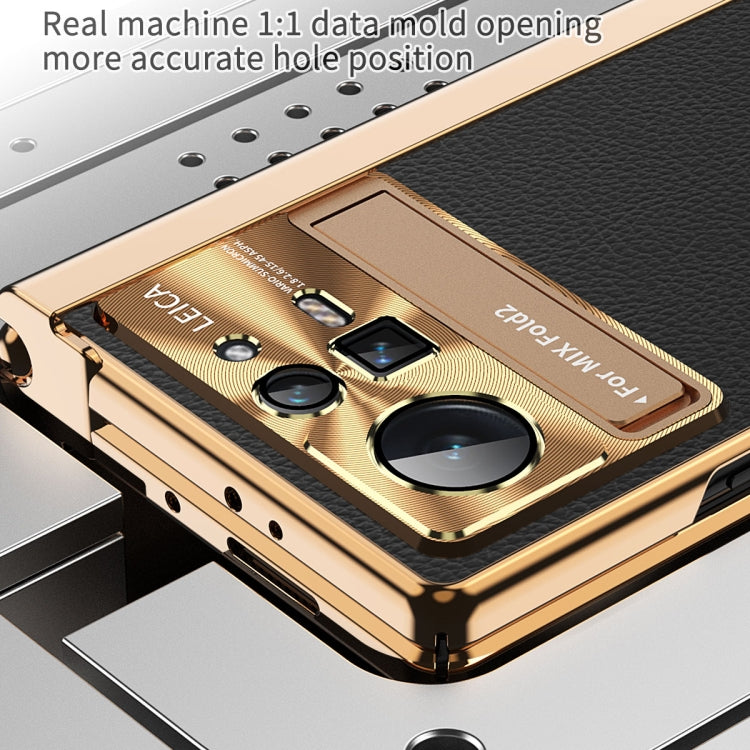 Plain Leather Double Hinged Folding Phone Case with Stylus