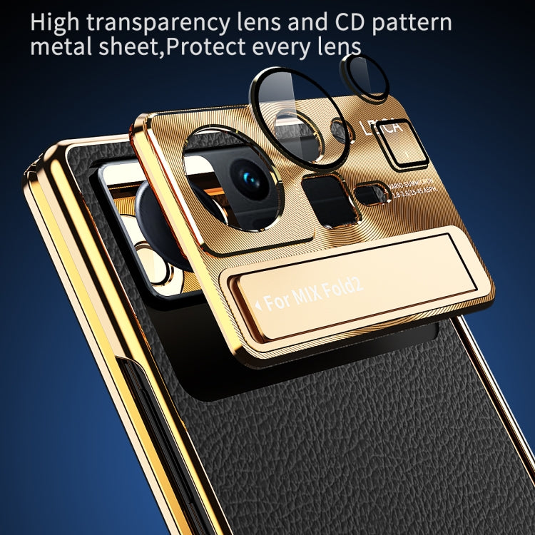Plain Leather Double Hinged Folding Phone Case with Stylus