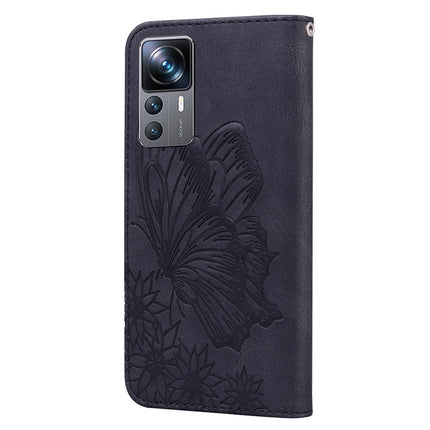 Retro Skin Feel Butterflies Embossing Horizontal Flip Leather Phone Case, For Xiaomi 12T / 12T Pro / Redmi K50 Ultra