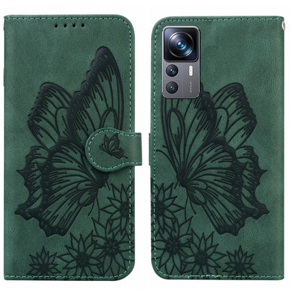Retro Skin Feel Butterflies Embossing Horizontal Flip Leather Phone Case, For Xiaomi 12T / 12T Pro / Redmi K50 Ultra