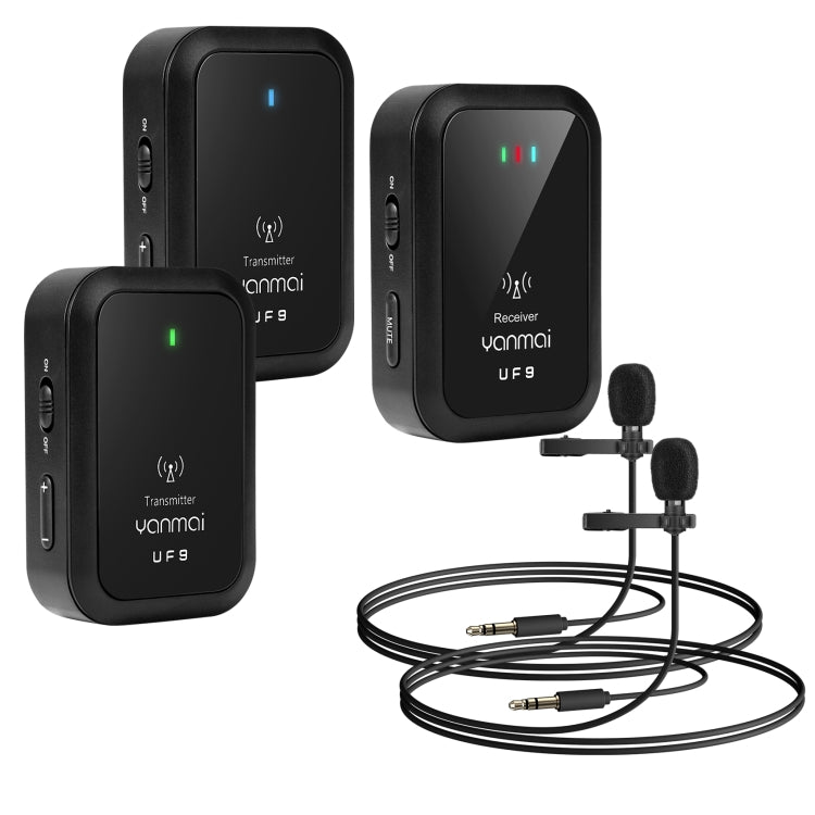 Yanmai UF9 Broadcast Wireless Lavalier Microphone Mini Clip-on Mic