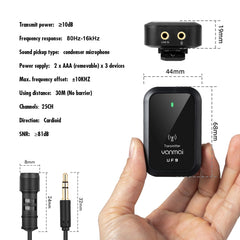 Yanmai UF9 Broadcast Wireless Lavalier Microphone Mini Clip-on Mic