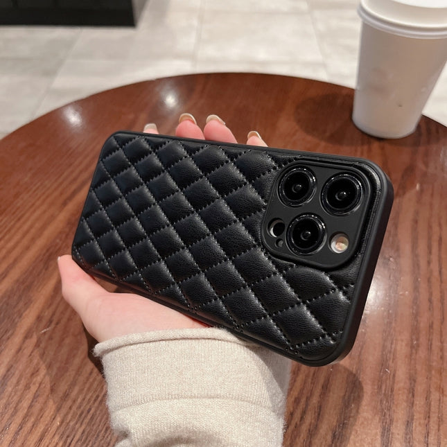 Rhombic Texture Lambskin Phone Case, For iPhone 13 Pro Max, For iPhone 13 Pro, For iPhone 13, For iPhone 13 mini, For iPhone 12 Pro Max, For iPhone 12 Pro, For iPhone 12, For iPhone 12 mini, For iPhone 11 Pro Max, For iPhone 11 Pro, For iPhone 11