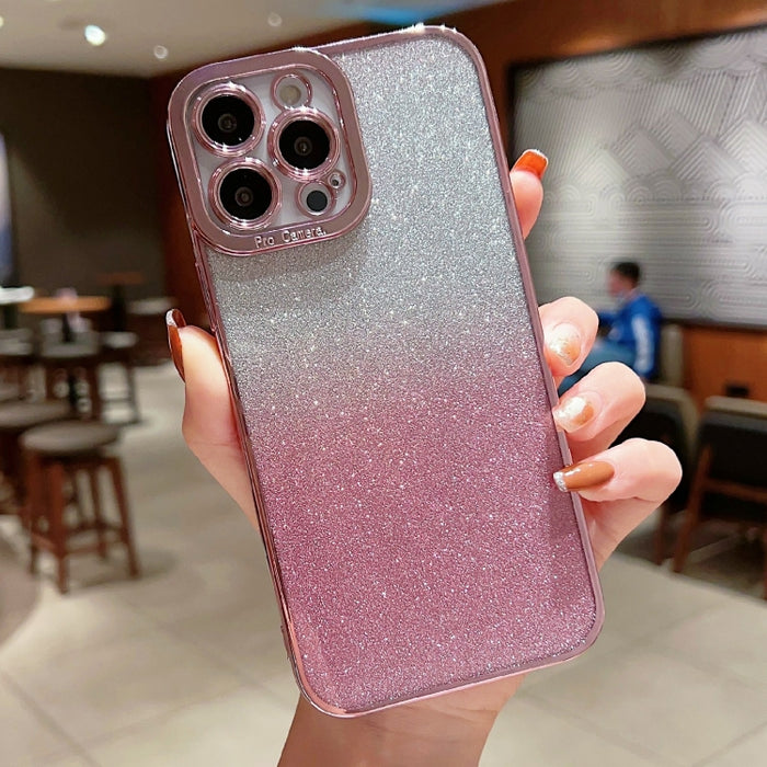 High Transparent Gradient Color Glitter TPU Phone Case, For iPhone 14 Plus, For iPhone 14 Pro Max