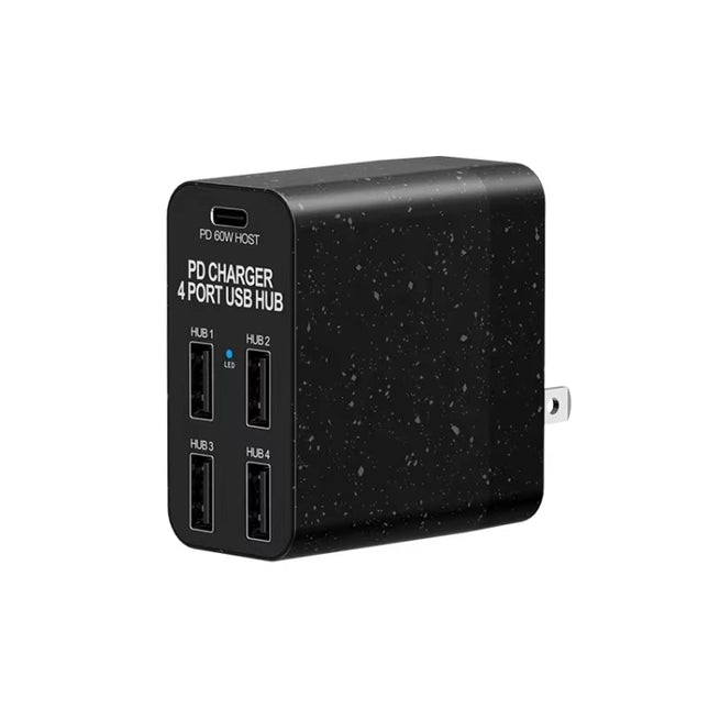 Cargador USB-C/Tipo-C de 65 W con concentrador USB de 4 puertos y PD, enchufe estadounidense, X83