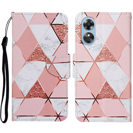 Colored Drawing Pattern Leather Phone Case, For OPPO A17