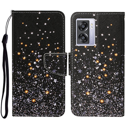 Colored Drawing Pattern Leather Phone Case, For OPPO A57 2022