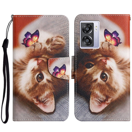 Colored Drawing Pattern Leather Phone Case, For OPPO A57 2022