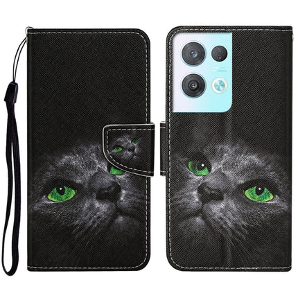 Colored Drawing Pattern Leather Phone Case, For OPPO Reno8 Pro