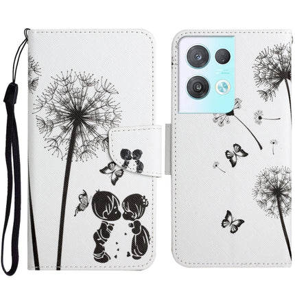 Colored Drawing Pattern Leather Phone Case, For OPPO Reno8 Pro