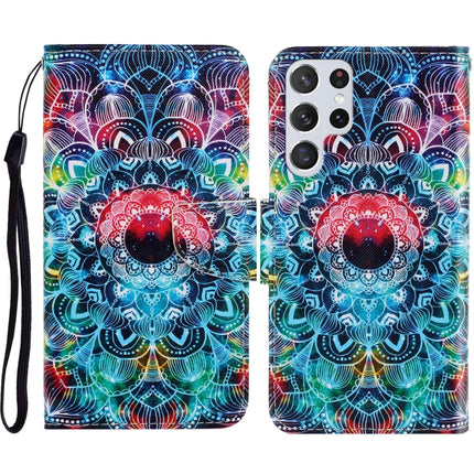 Colored Drawing Pattern Leather Phone Case, For Samsung Galaxy S23 Ultra 5G