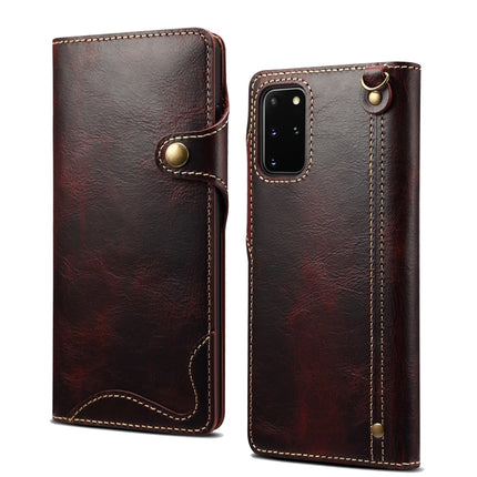 Denior Oil Wax Cowhide Magnetic Button Genuine Leather Case, For Samsung Galaxy S20+, For Samsung Galaxy S20 Ultra, For Samsung Galaxy Note20, For Samsung Galaxy Note20 Ultra, For Samsung Galaxy S21 5G, For Samsung Galaxy S21+ 5G