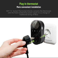 Plug-in LCD Thermostat, EU Plug, With WiFi, Without WiFi