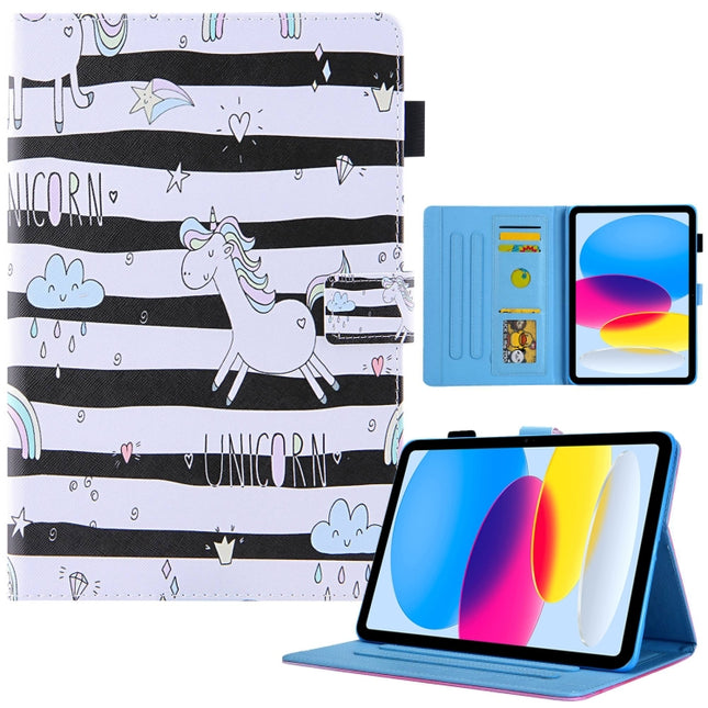 Colored Drawing Leather Smart Tablet Case, For iPad 10th Gen 10.9 2022