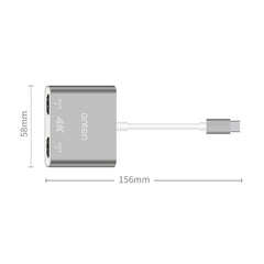 Onten OTN-9175B 4K USB-C / Type-C to Dual HDMI Output Converter, OTN-9175B