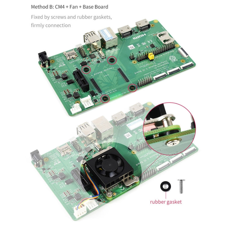 Waveshare Dedicated 3007 Cooling Fan for Raspberry Pi Compute Module 4 CM4, 5V, 12V