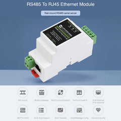 Waveshare Din Rail RS485 to RJ45 Serial Server with POE Function