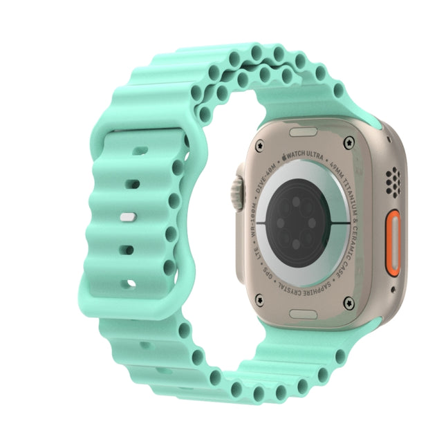 Ocean Style Silicone Watch Band, For Apple Watch Ultra 49mm / Series 8&7 45mm / SE 2&6&SE&5&4 44mm / 3&2&1 42mm