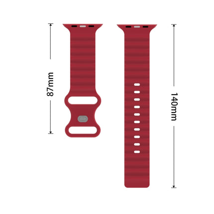Ocean Style Silicone Watch Band, For Apple Watch Ultra 49mm / Series 8&7 45mm / SE 2&6&SE&5&4 44mm / 3&2&1 42mm