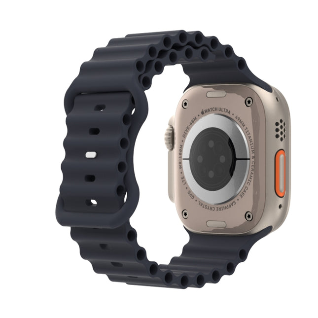Ocean Style Silicone Watch Band, For Apple Watch Series 8&7 41mm / SE 2&6&SE&5&4 40mm / 3&2&1 38mm