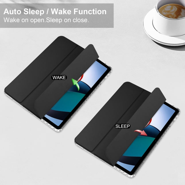 3-Fold Clear Back Cover Leather Smart Tablet Case, For Xiaomi Redmi Pad 10.6