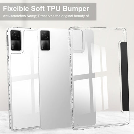 3-Fold Clear Back Cover Leather Smart Tablet Case, For Xiaomi Redmi Pad 10.6