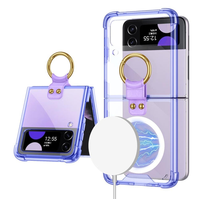 GKK MagSafe Airbag Shockproof Phone Case with Ring Holder, For Samsung Galaxy Z Flip3 5G