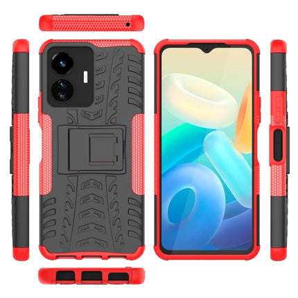 Tire Texture TPU + PC Phone Case with Holder, For vivo Y77, For Samsung Galaxy A04 / M13 5G, For Motorola Edge 2022