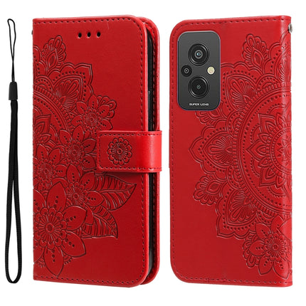 7-petal Flowers Embossing Leather Phone Case, For Xiaomi Redmi A1+, For Xiaomi Redmi 11 Prime 4G, For Xiaomi Redmi Note 12 China, For Xiaomi Redmi Note 12 Pro 5G China