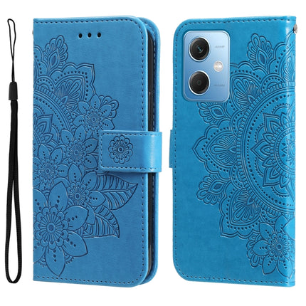 7-petal Flowers Embossing Leather Phone Case, For Xiaomi Redmi A1+, For Xiaomi Redmi 11 Prime 4G, For Xiaomi Redmi Note 12 China, For Xiaomi Redmi Note 12 Pro 5G China