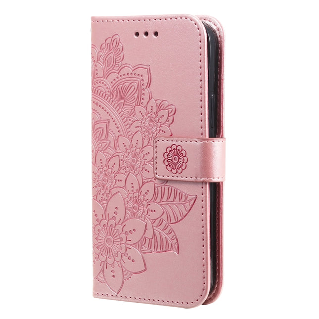 7-petal Flowers Embossing Leather Phone Case, For Xiaomi Redmi Note 12 Pro+ China